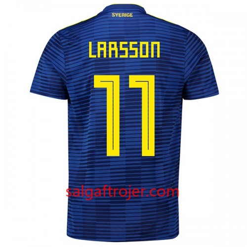 Sverige Fodboldtrøjer Larsson 11 Udebanesæt VM 2018 Sverige Fodboldtrøjer Larsson 11 Udebanesæt VM 2018